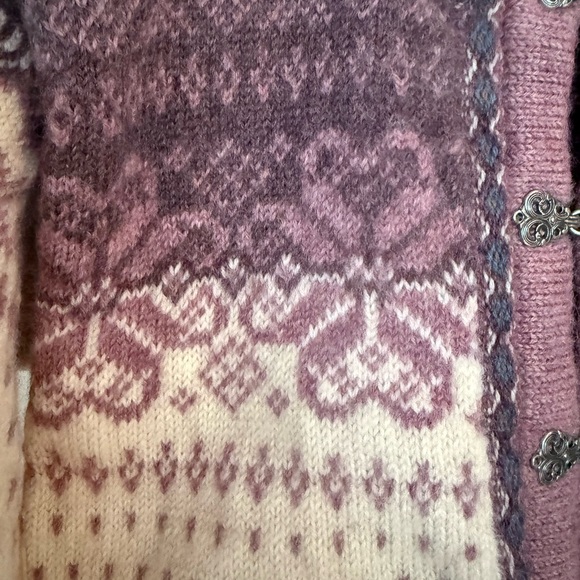 Dale of Norway Wool Cardigan Sweater Women Size M/L Après Ski Snowflake Pattern - Picture 8 of 14